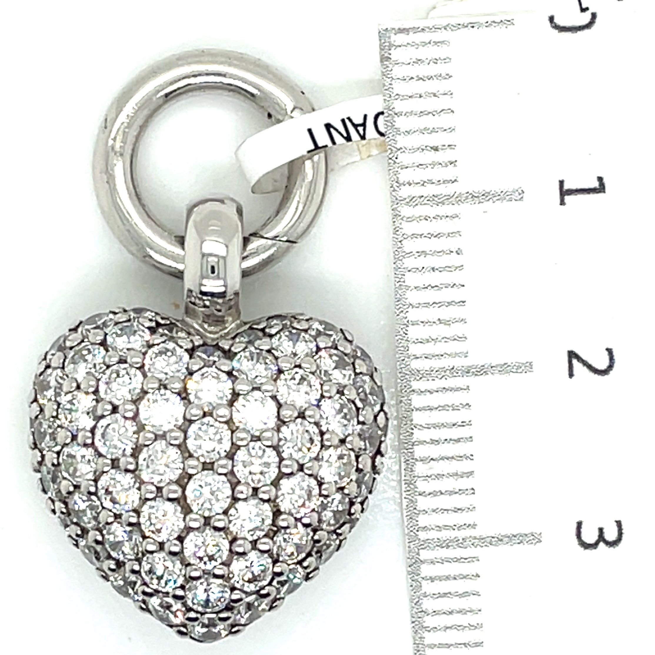 Ti Sento Silver and White Cubic Zirconia Heart Pendant
