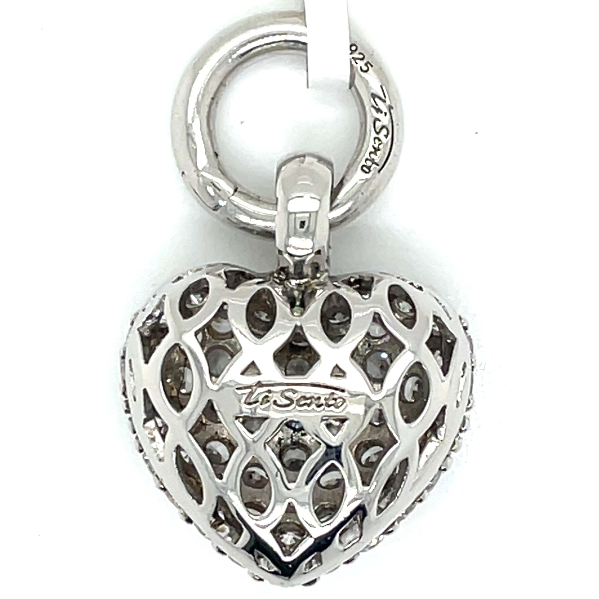 Ti Sento Silver and White Cubic Zirconia Heart Pendant