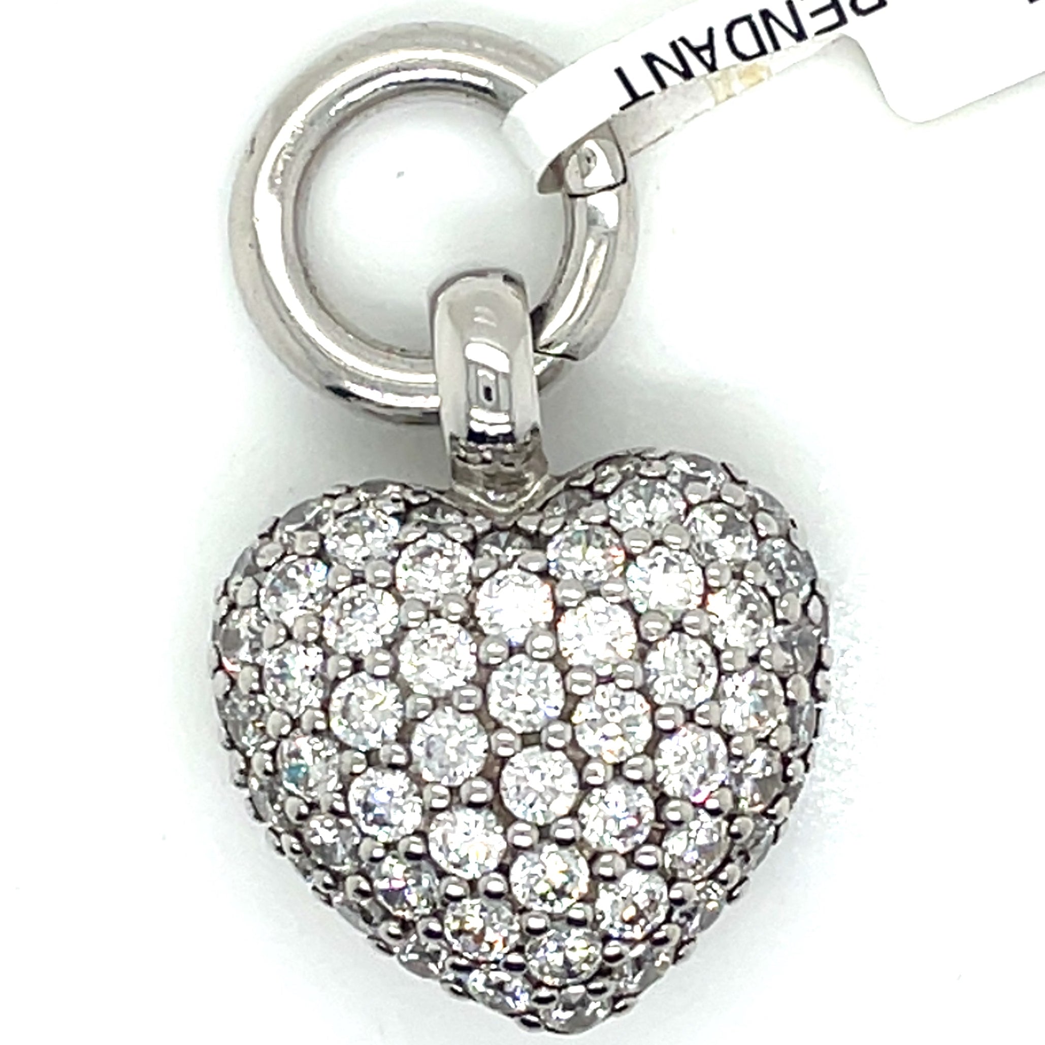 Ti Sento Silver and White Cubic Zirconia Heart Pendant