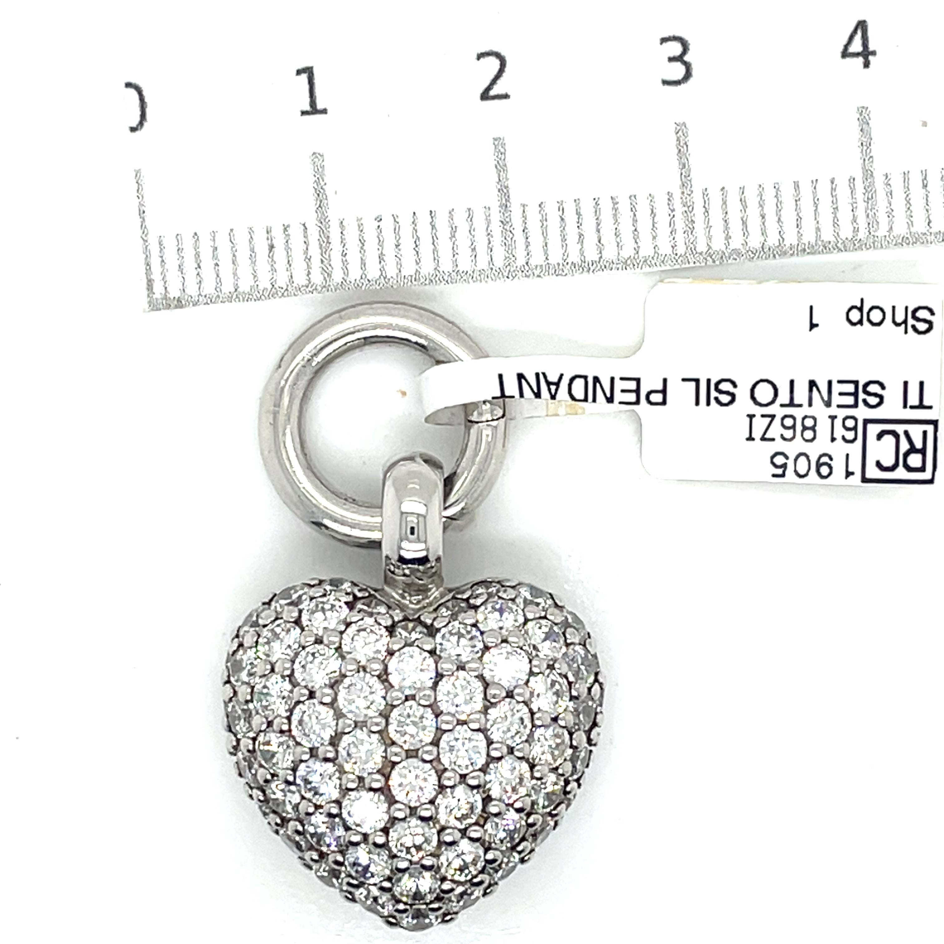 Ti Sento Silver and White Cubic Zirconia Heart Pendant