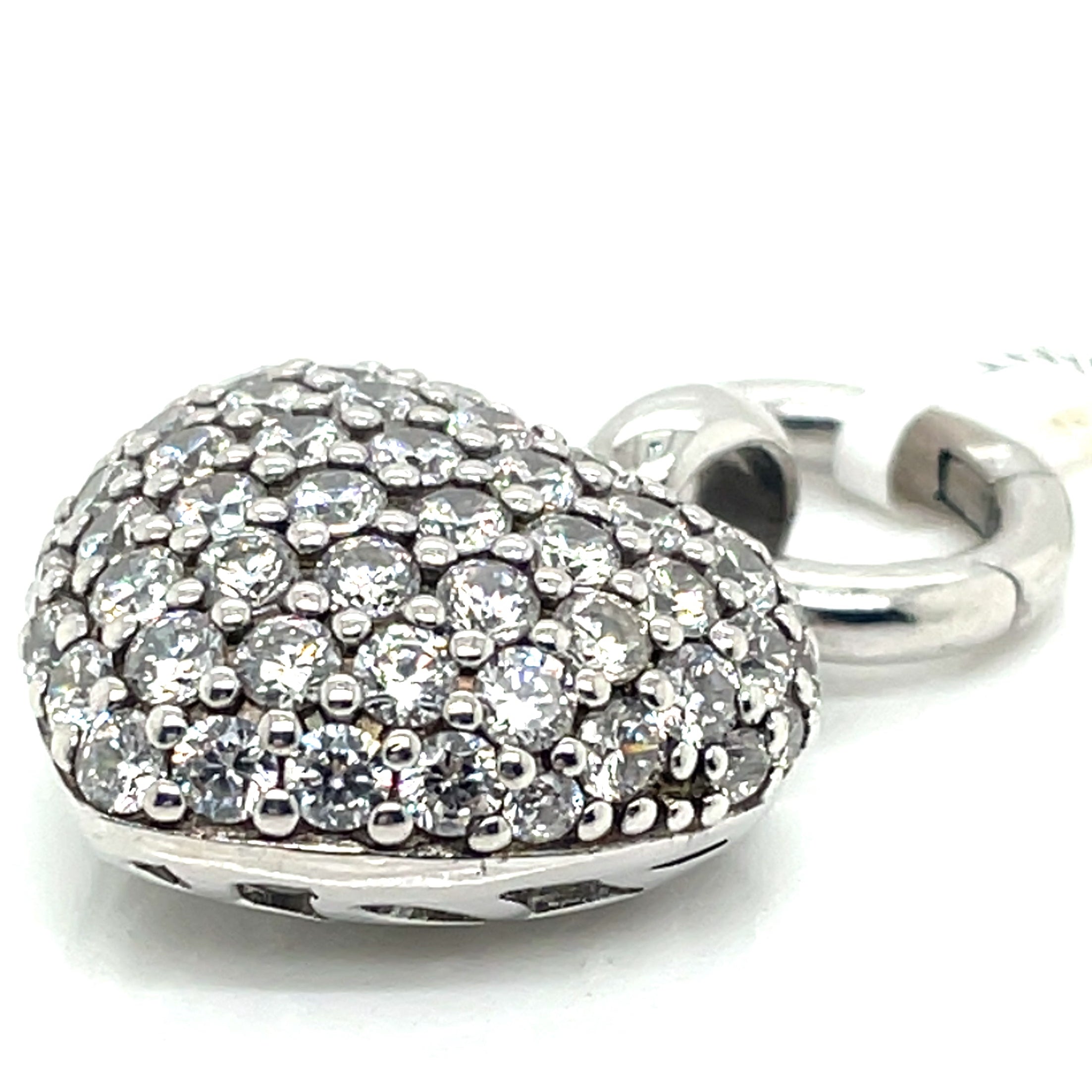Ti Sento Silver and White Cubic Zirconia Heart Pendant