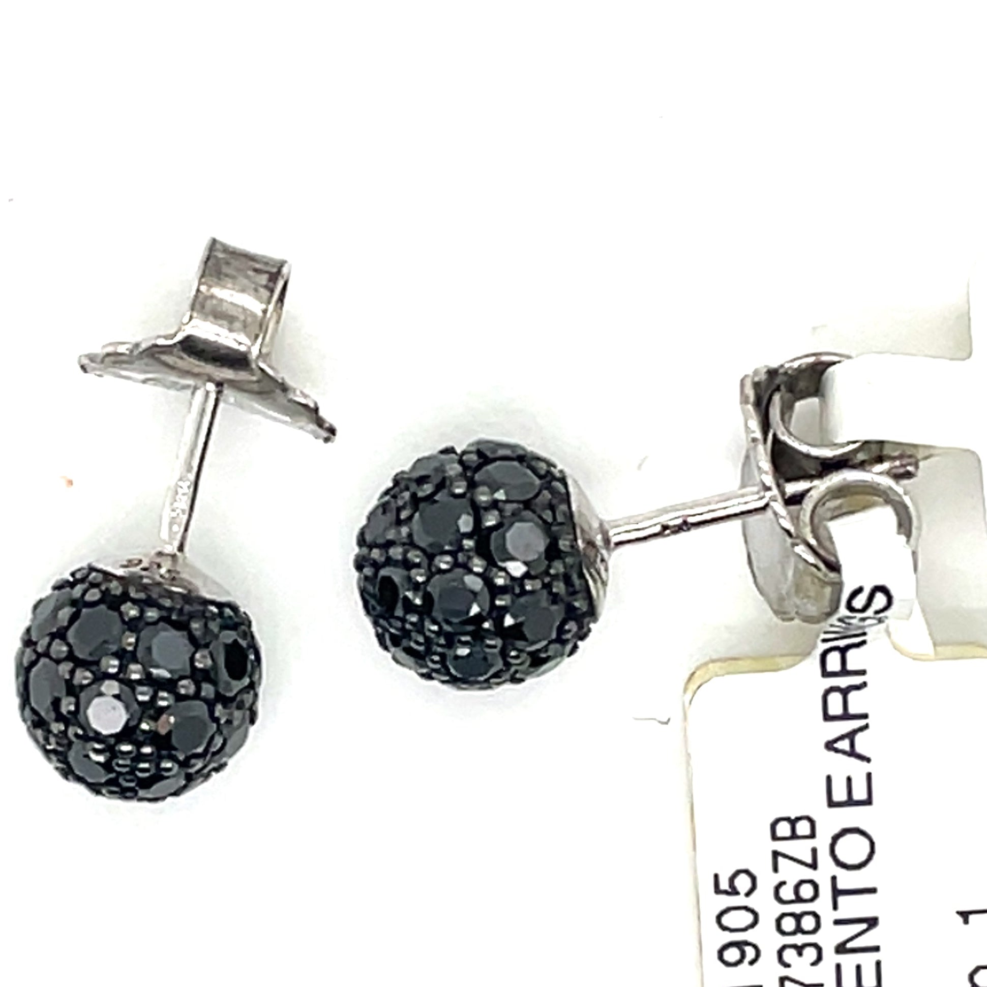 Ti Sento Black Cubic Zirconia Stone Stud Earrings
