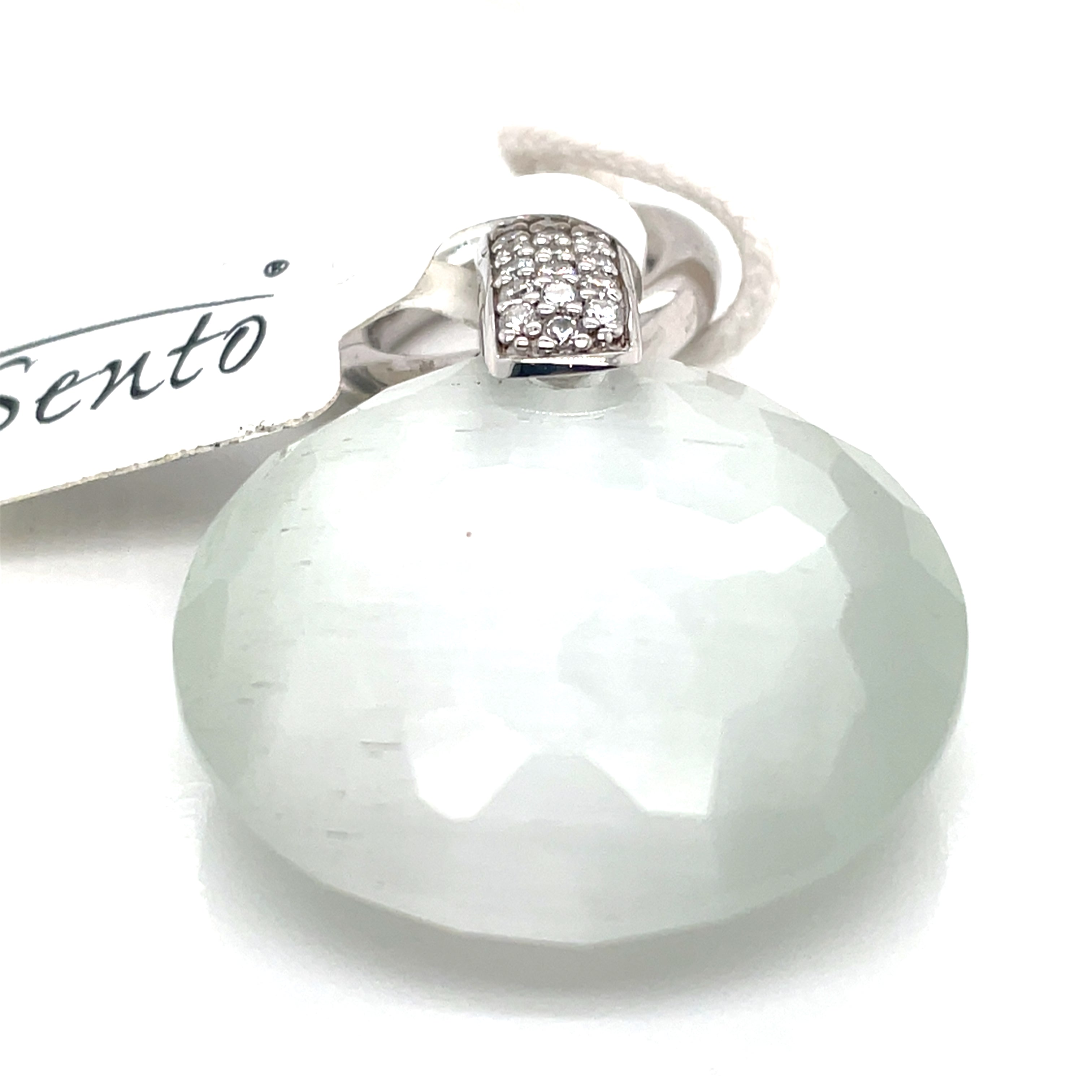 Ti Sento White Stone and Silver Pendant