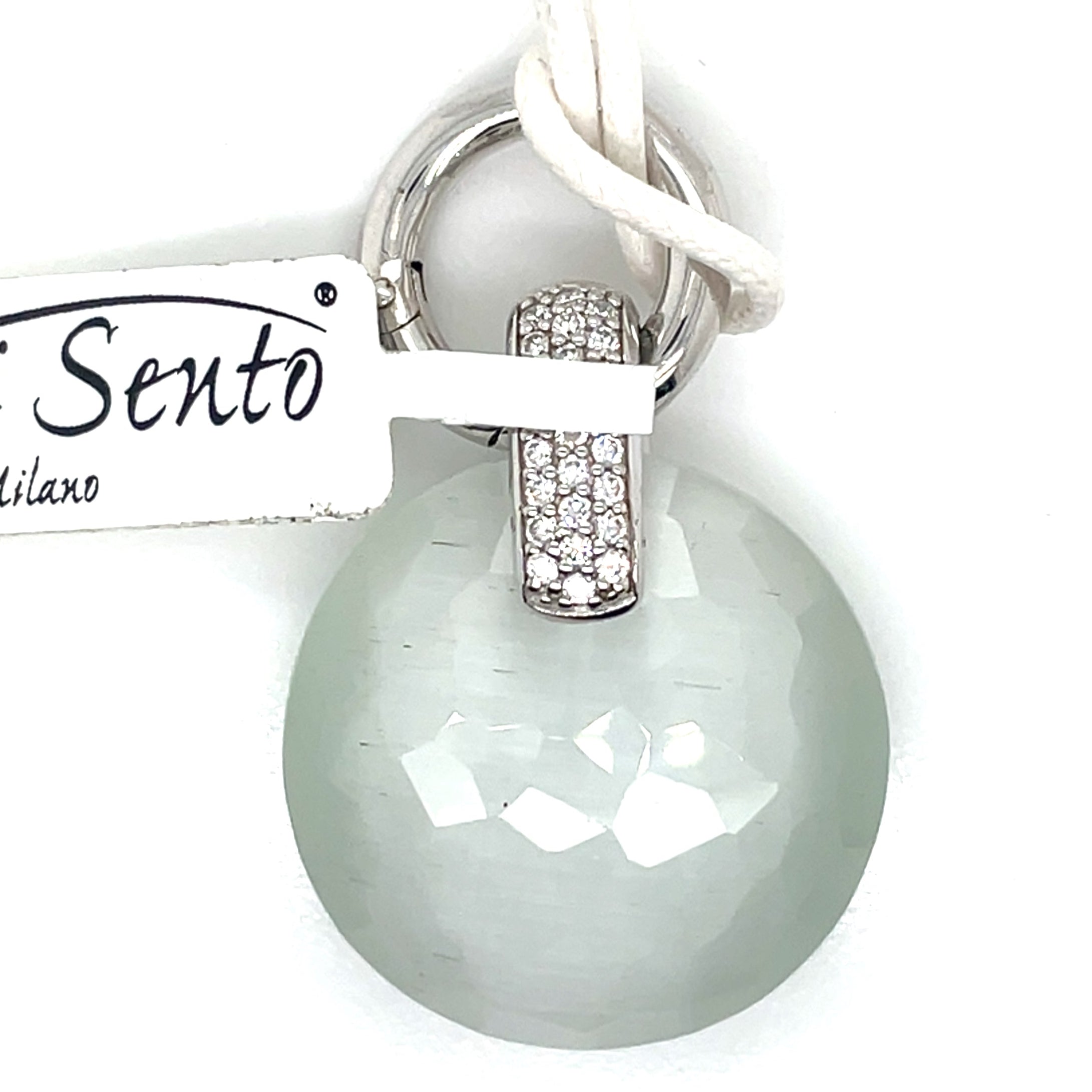 Ti Sento White Stone and Silver Pendant