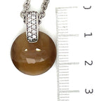 Ti Sento Brown Stone and White Cubic Zirconia Pendant Necklace