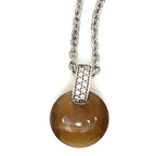 Ti Sento Brown Stone and White Cubic Zirconia Pendant Necklace