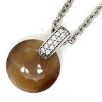 Ti Sento Brown Stone and White Cubic Zirconia Pendant Necklace