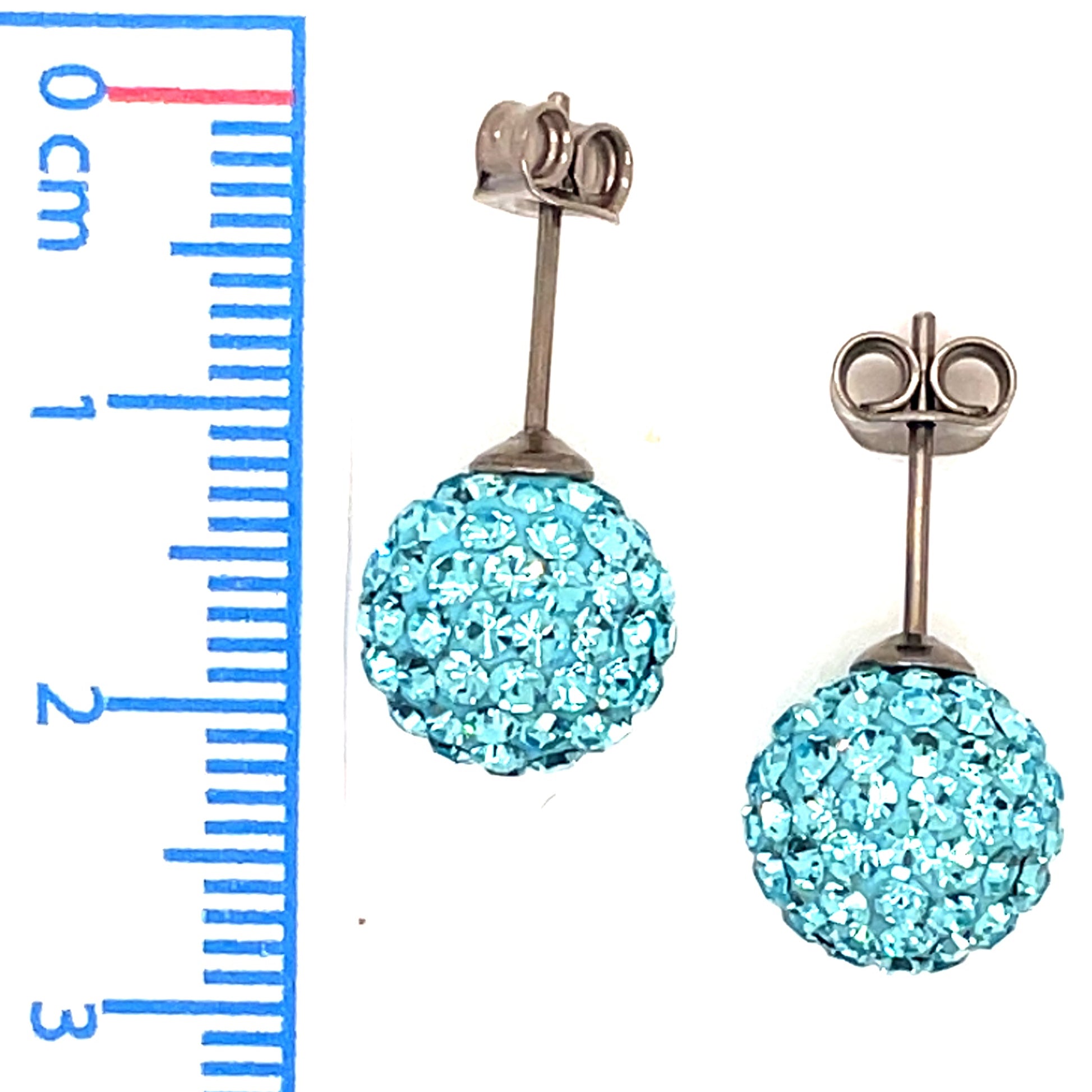 Tresor Paris Turquoise-Coloured Disco Stud Earrings