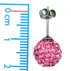 Tresor Paris Silver and Hot Pink Disco Stud Earrings