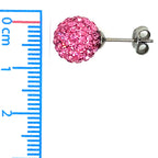 Tresor Paris Silver and Hot Pink Disco Stud Earrings