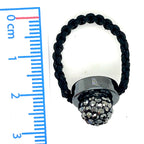 Tresor Paris Black Rope and Charcoal Grey Disco Bead Ring
