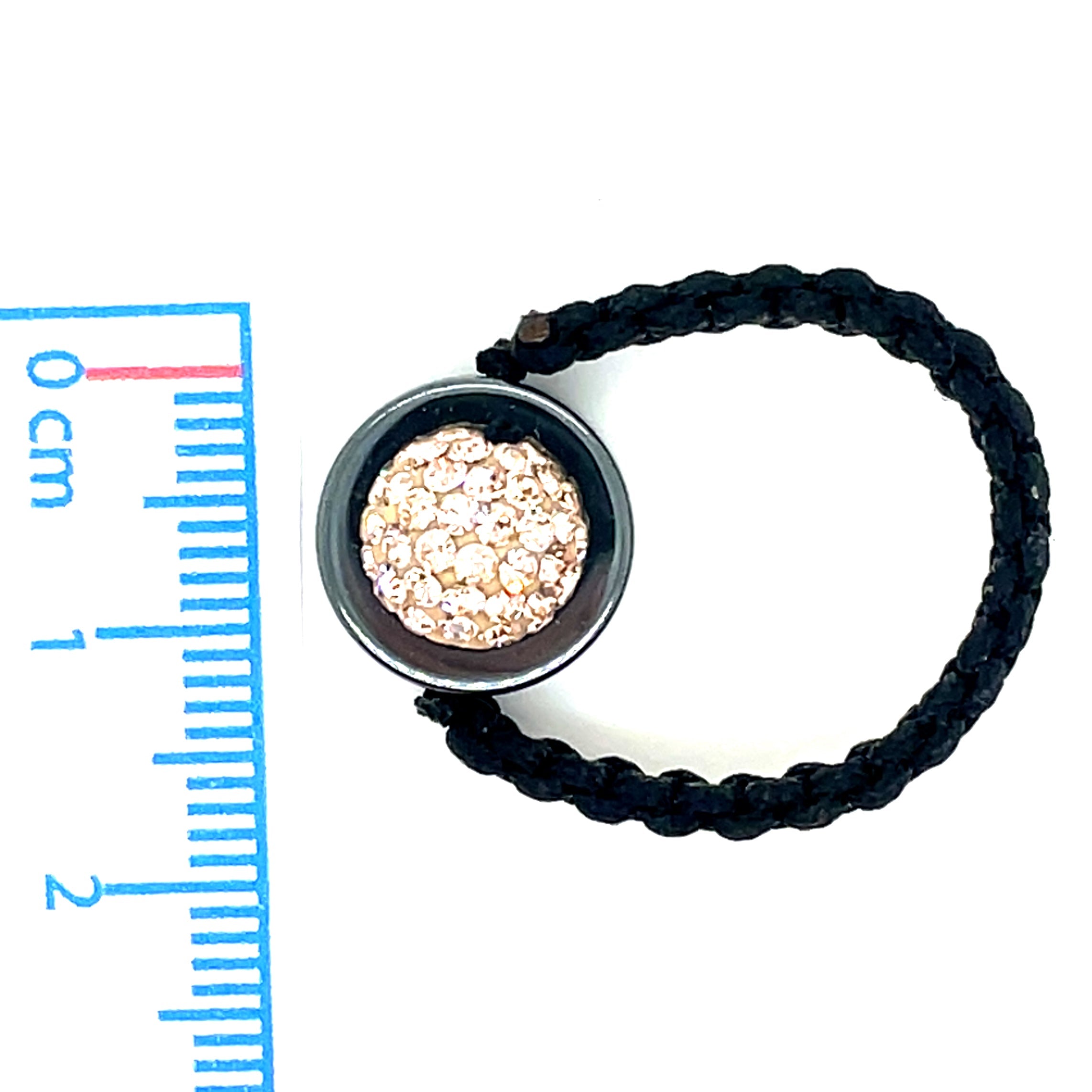 Tresor Paris Black Rope and Champagne Disco Bead Ring