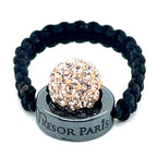 Tresor Paris Black Rope and Champagne Disco Bead Ring