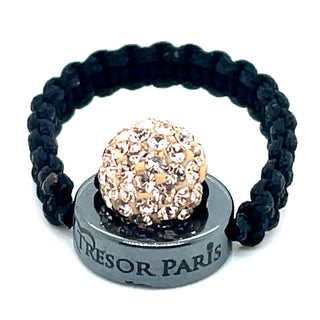 Tresor Paris Black Rope and Champagne Disco Bead Ring
