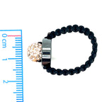 Tresor Paris Black Rope and Champagne Disco Bead Ring