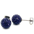 Tresor Paris Silver and Indigo Disco Stud Earrings