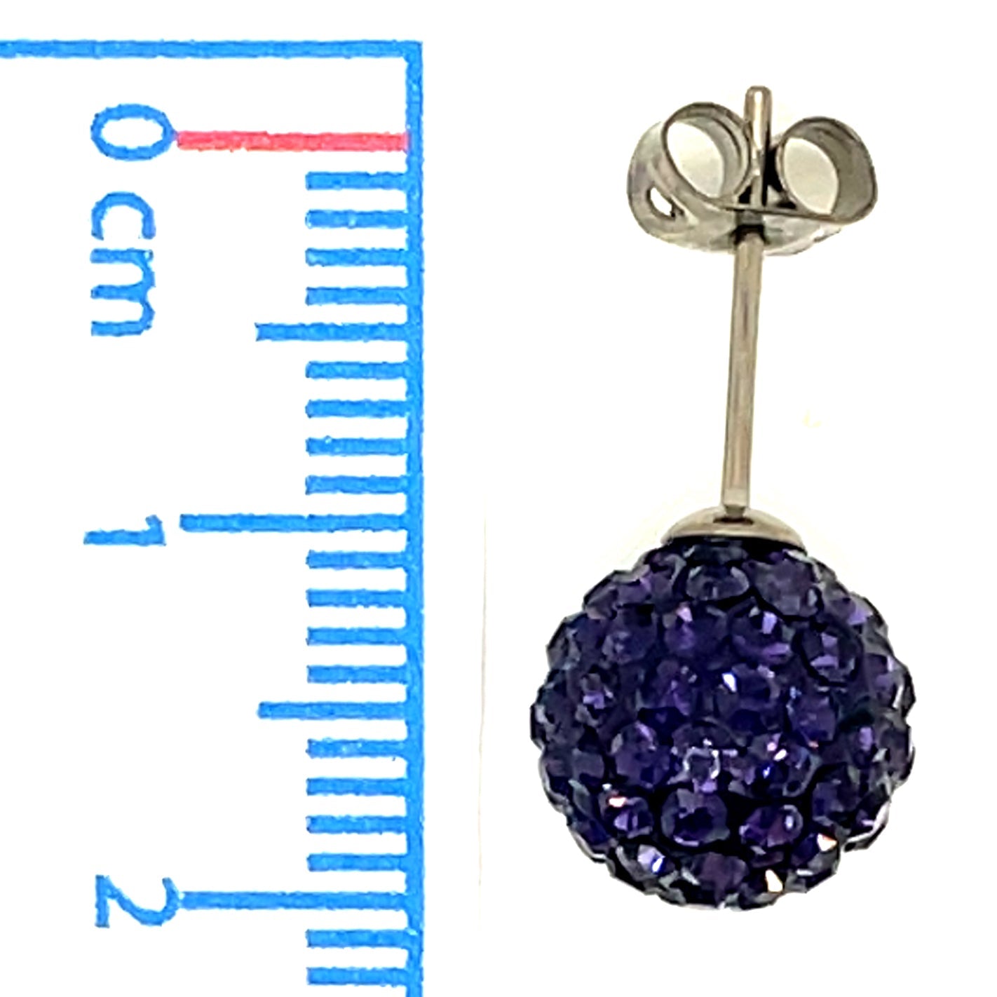 Tresor Paris Silver and Indigo Disco Stud Earrings
