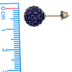 Tresor Paris Silver and Indigo Disco Stud Earrings