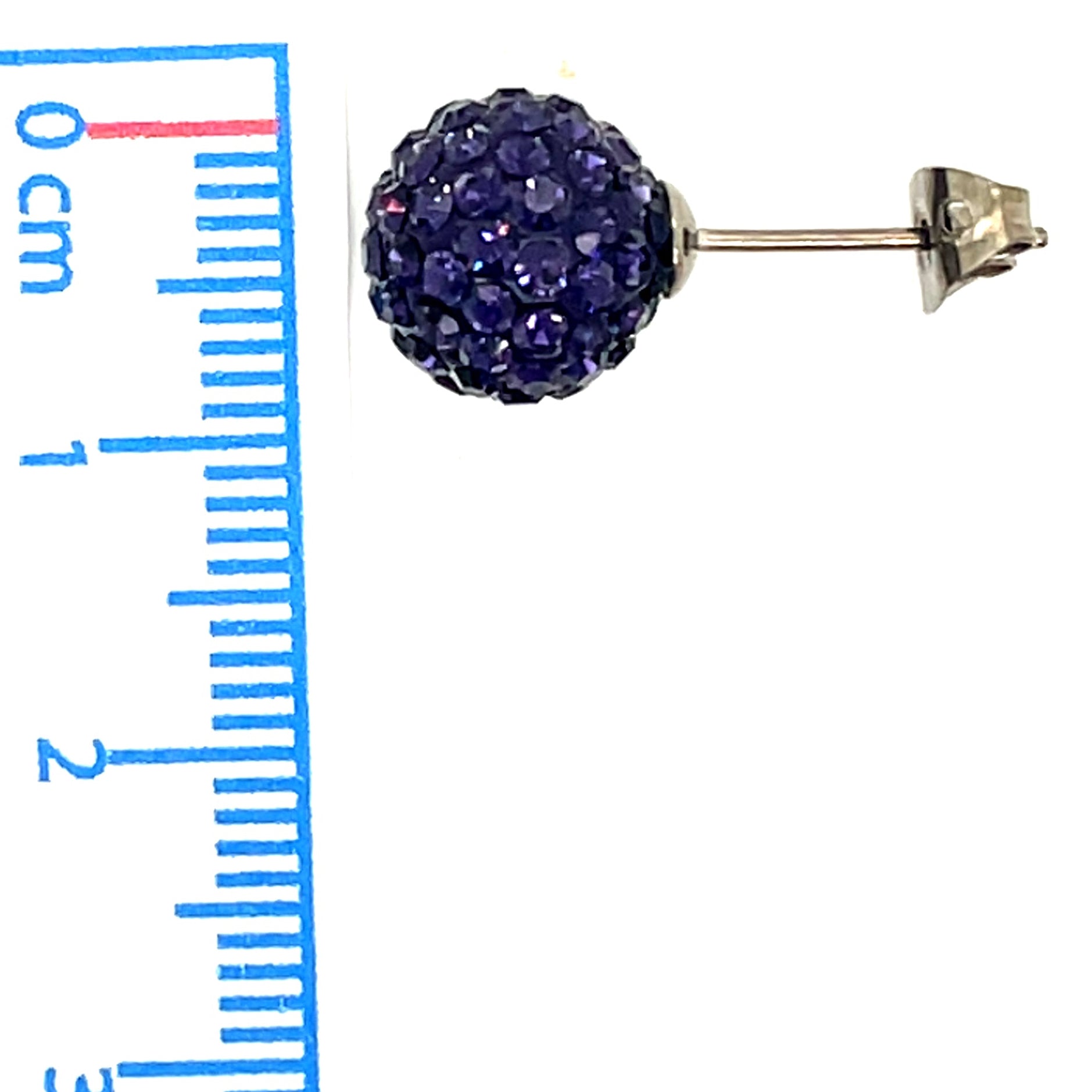 Tresor Paris Silver and Indigo Disco Stud Earrings