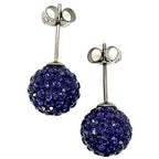 Tresor Paris Silver and Indigo Disco Stud Earrings