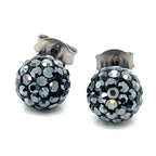 Tresor Paris Charcoal Grey Small Disco Stud Earring