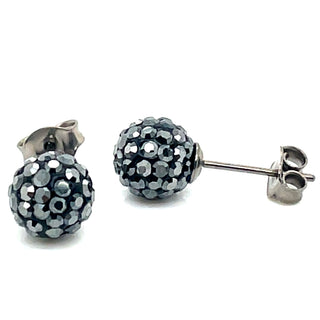 Tresor Paris Charcoal Grey Small Disco Stud Earring