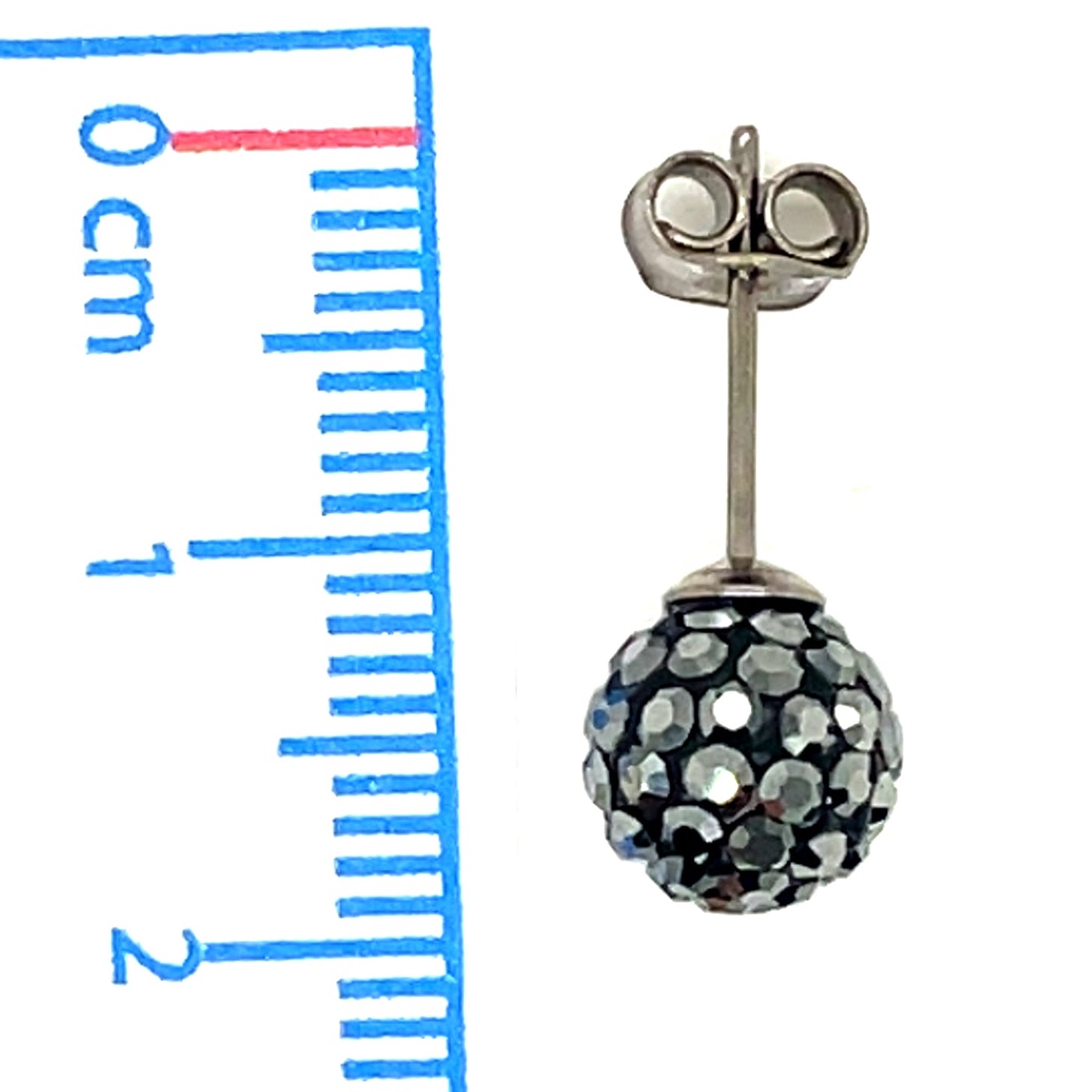 Tresor Paris Charcoal Grey Small Disco Stud Earring