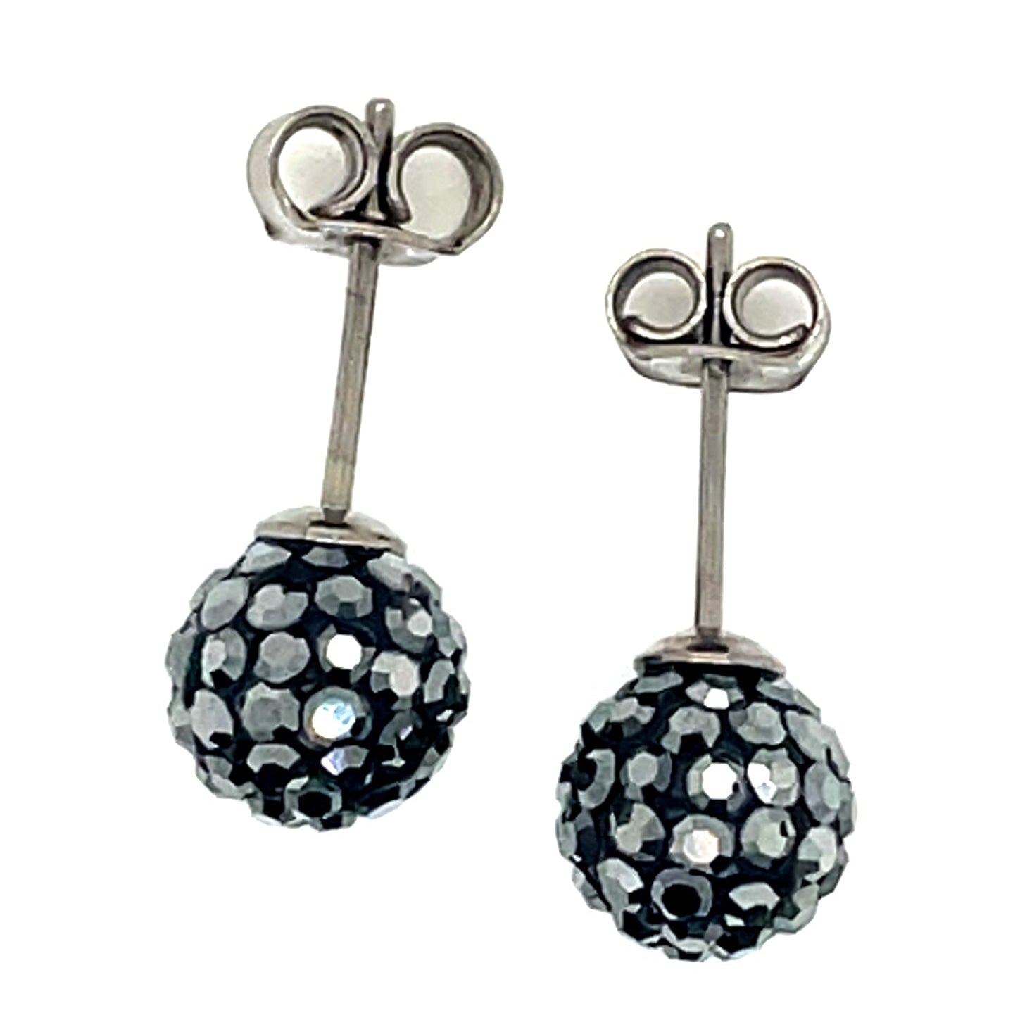 Tresor Paris Charcoal Grey Small Disco Stud Earring