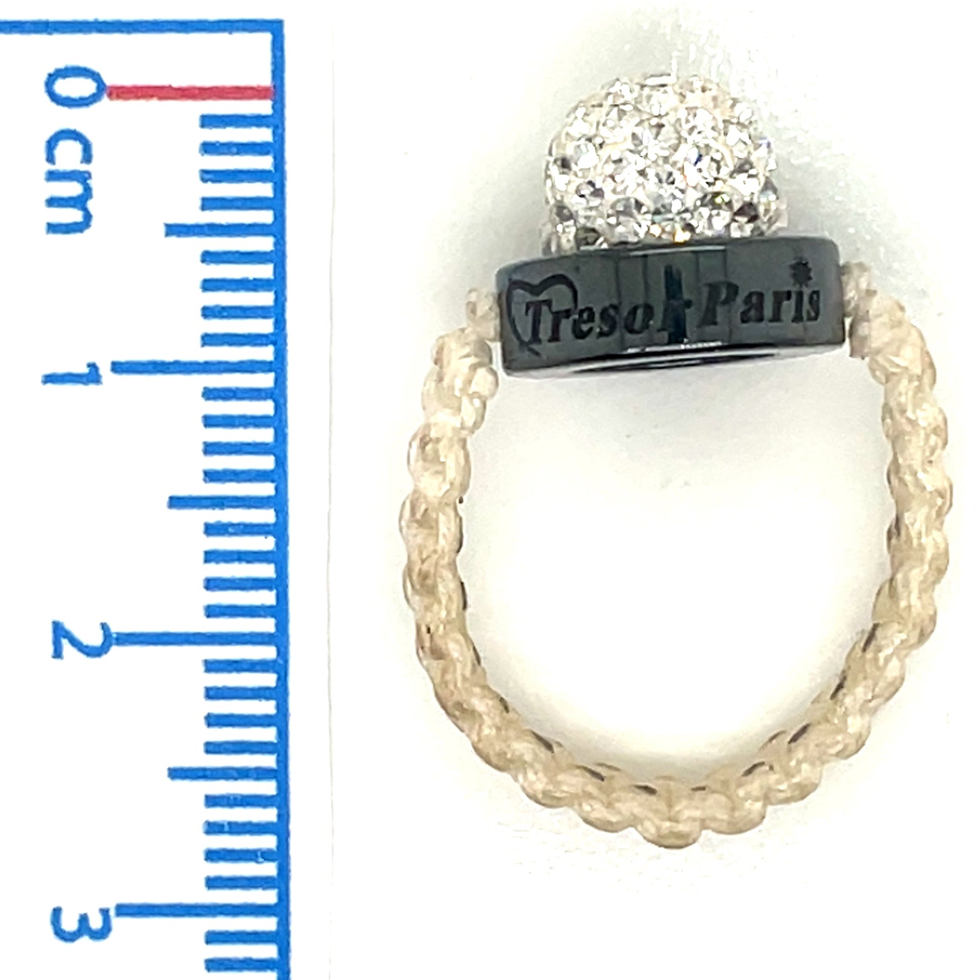 Tresor Paris Cream Rope and White Disco Bead Ring