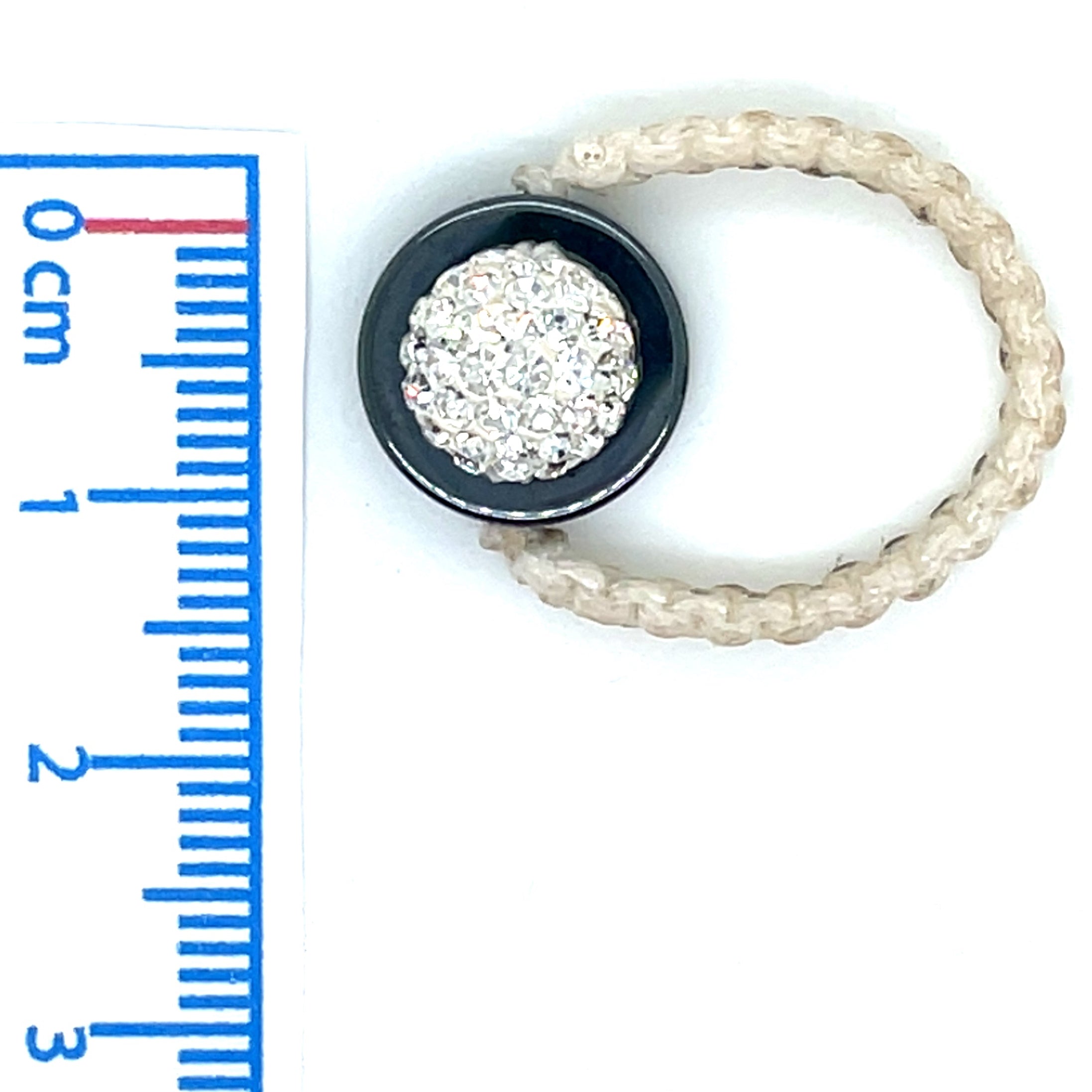 Tresor Paris Cream Rope and White Disco Bead Ring