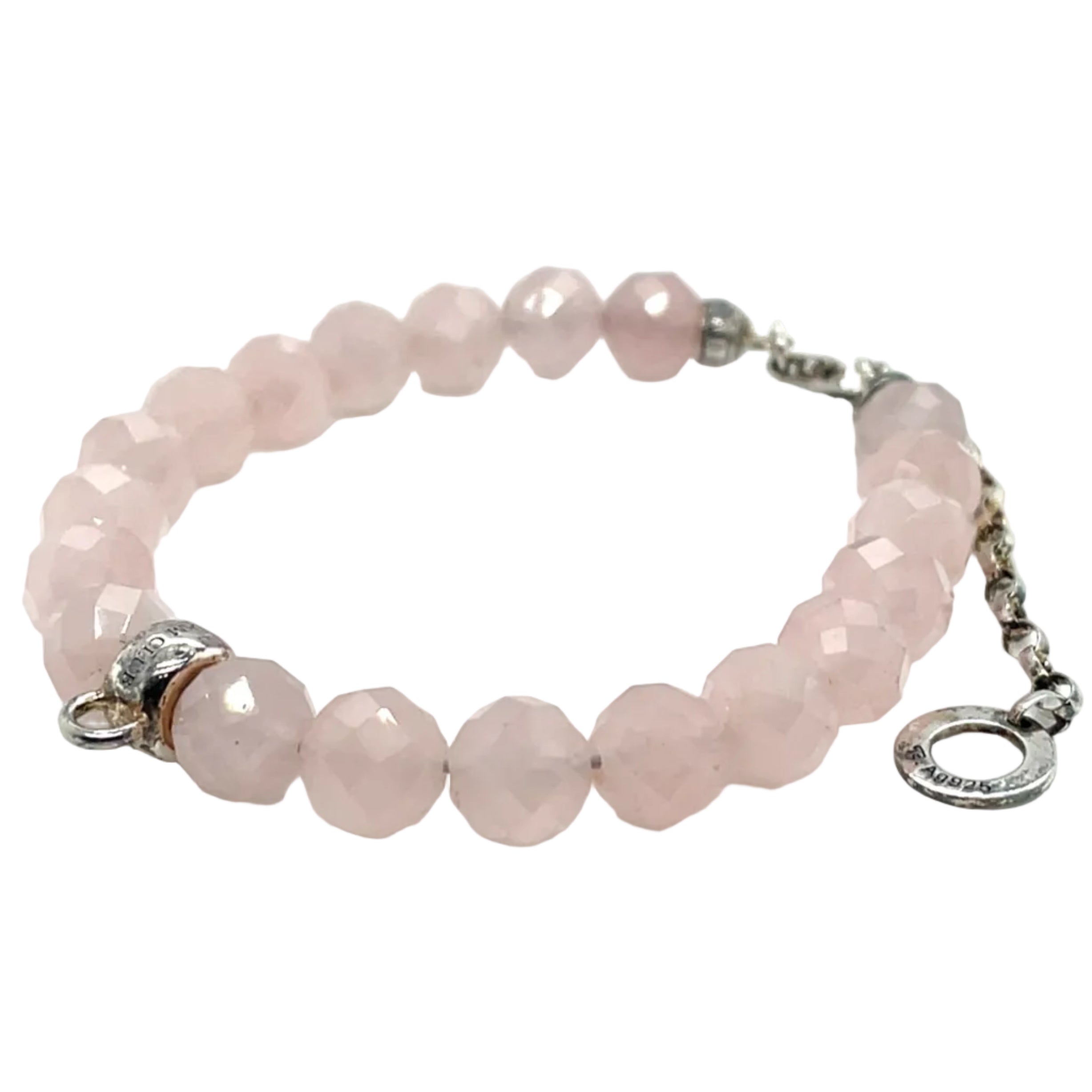 Thomas Sabo Silver and Pink Beaded Adjustable Length Bracelet