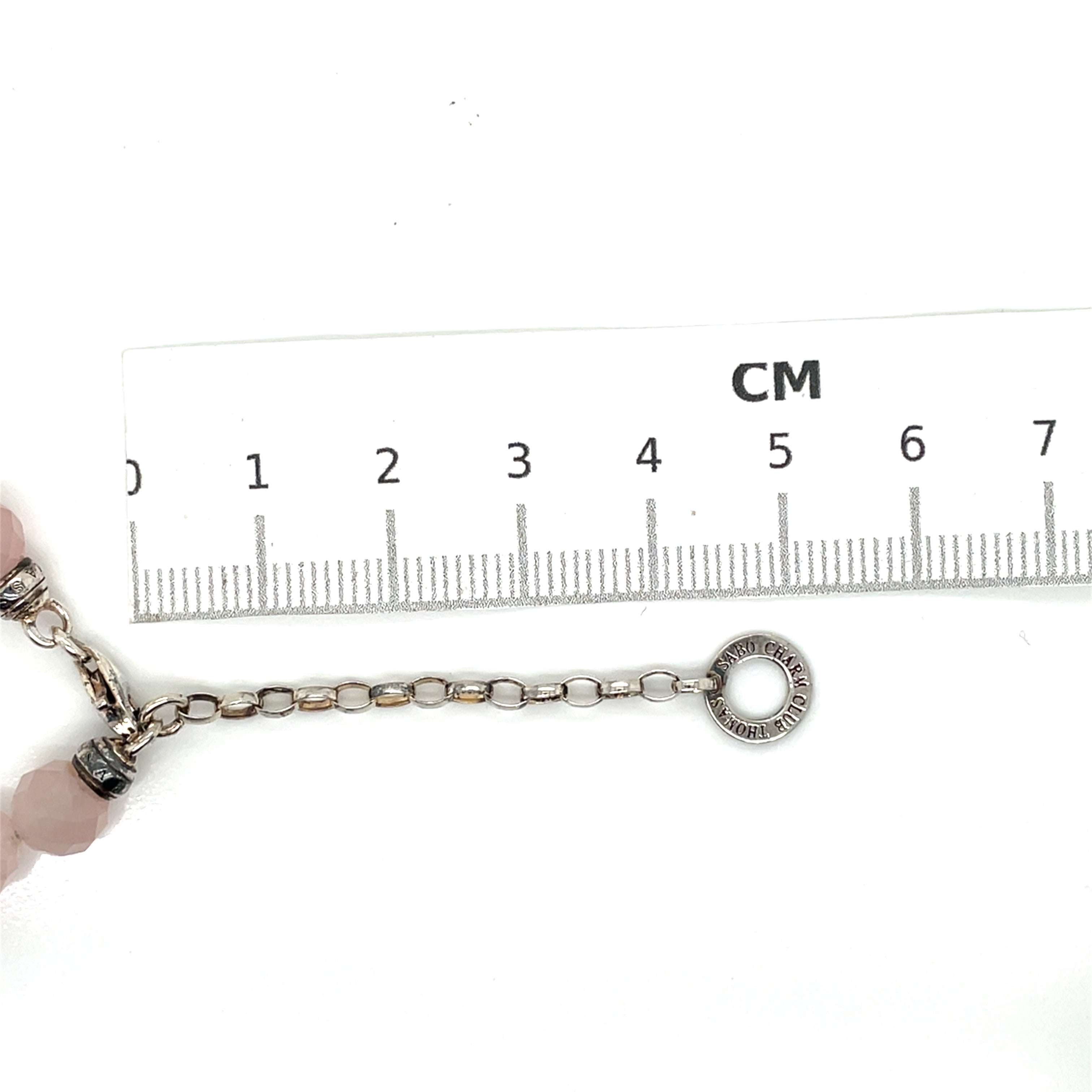 Thomas Sabo Silver and Pink Beaded Adjustable Length Bracelet