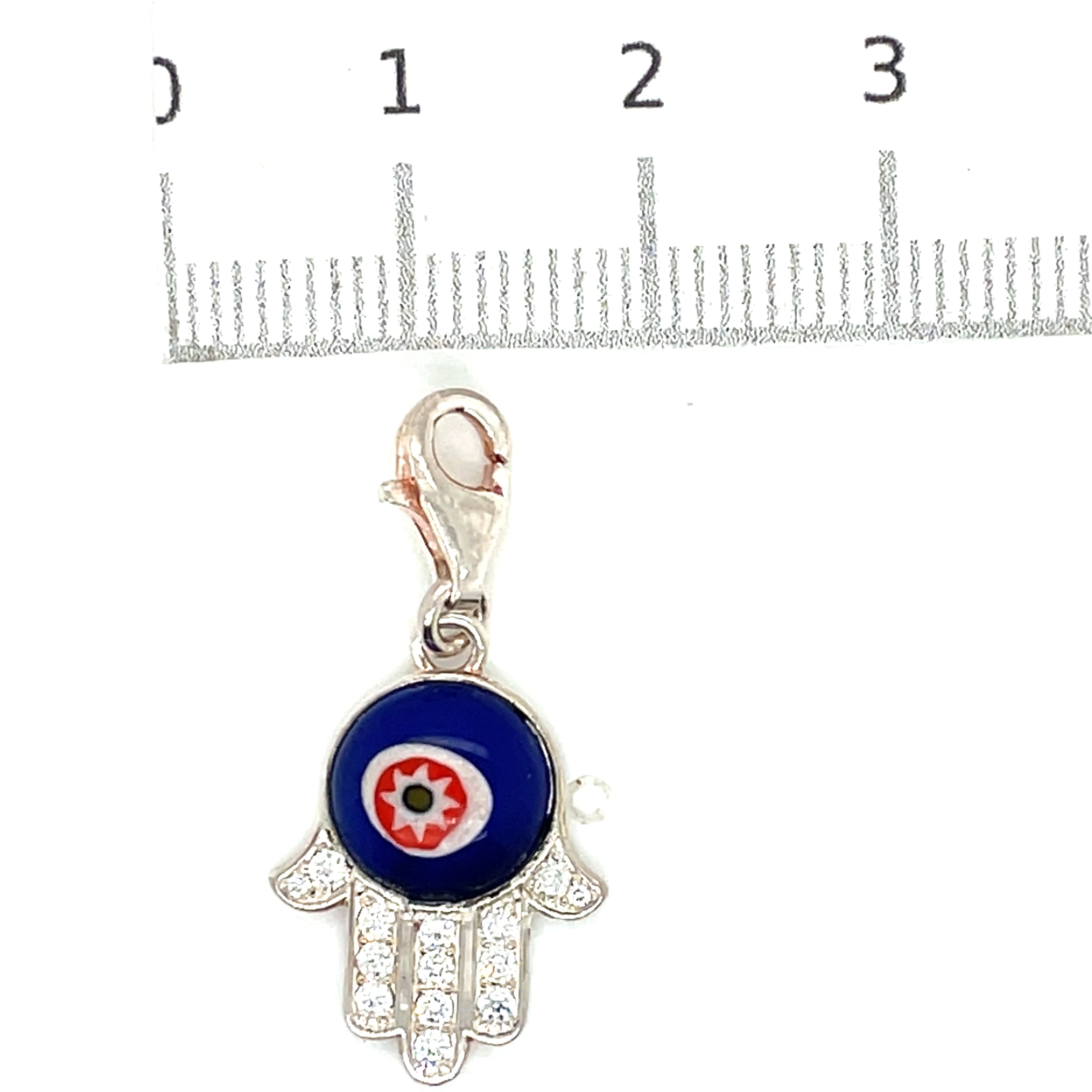 Thomas Sabo Silver and Cubic Zirconia Glass Eye Hand Charm