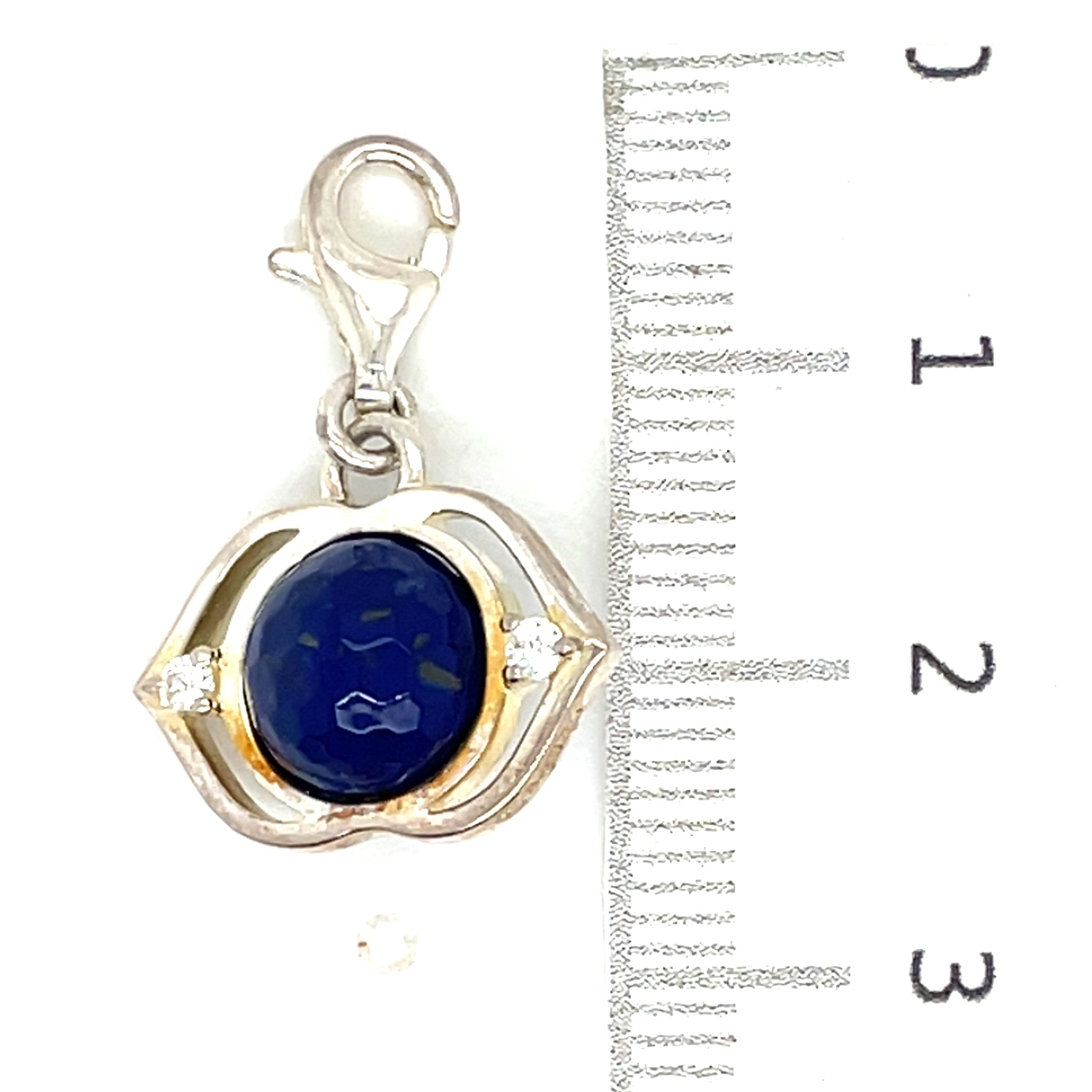 Thomas Sabo Blue Stone and Cubic Zirconia Silver Charm