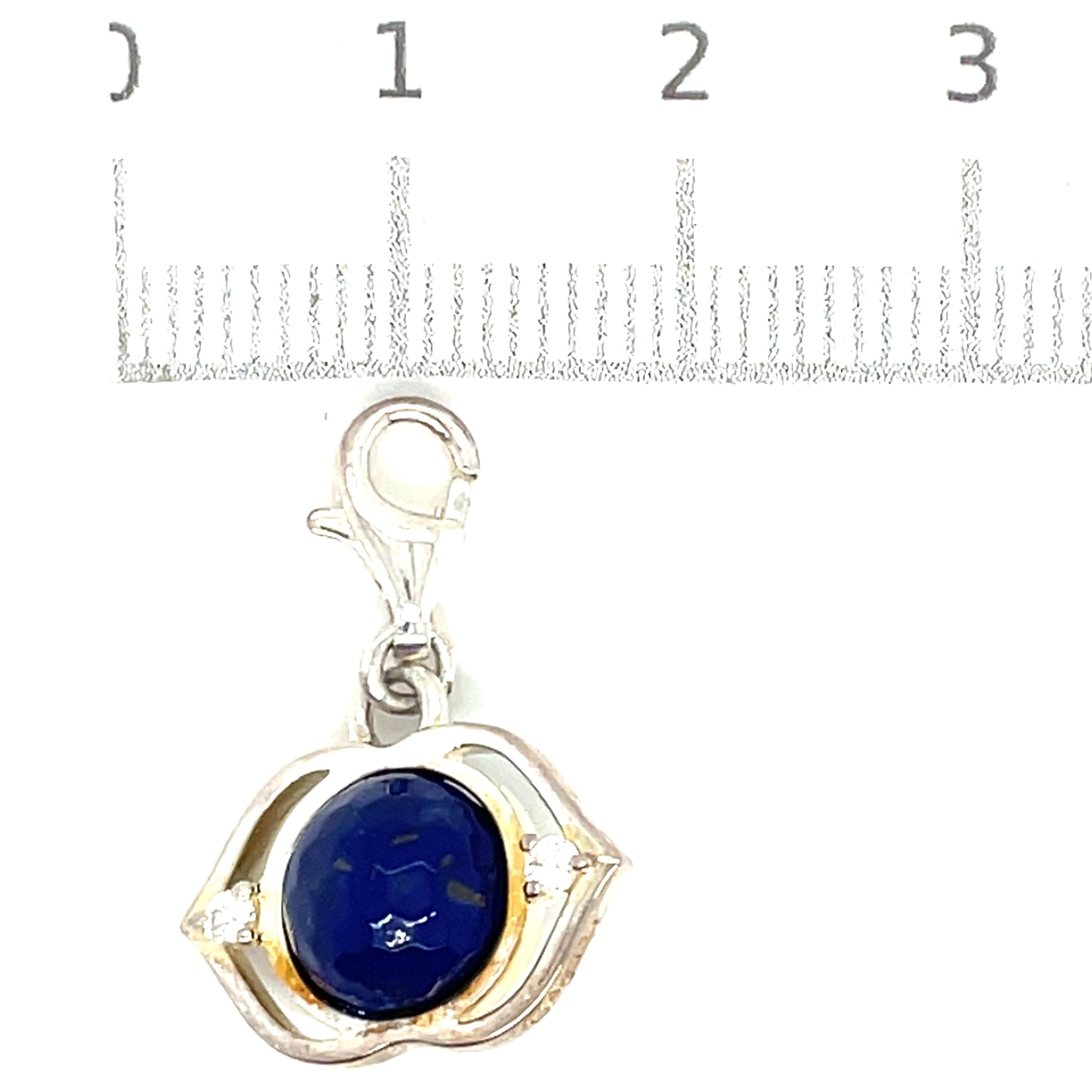Thomas Sabo Blue Stone and Cubic Zirconia Silver Charm