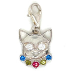 Thomas Sabo Silver Cat with Multi-Coloured Cubic Zirconia Collar Charm