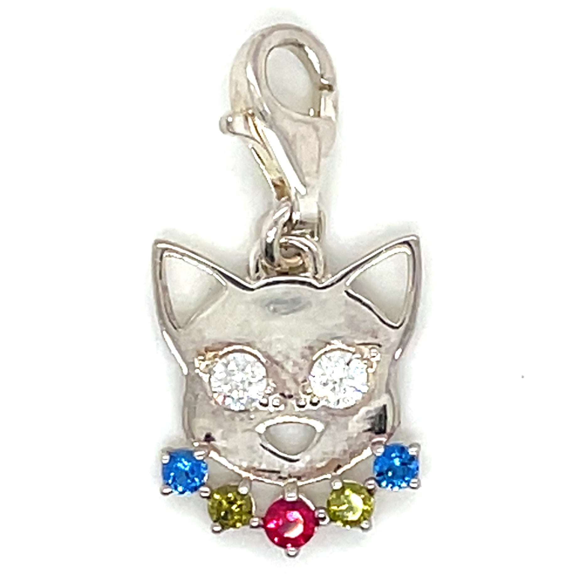 Thomas Sabo Silver Cat with Multi-Coloured Cubic Zirconia Collar Charm