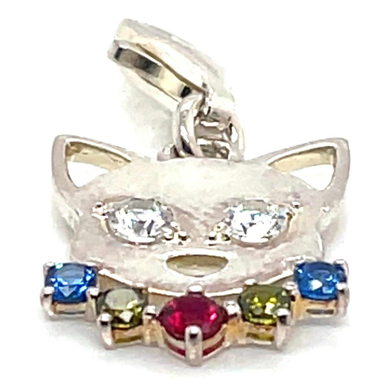 Thomas Sabo Silver Cat with Multi-Coloured Cubic Zirconia Collar Charm