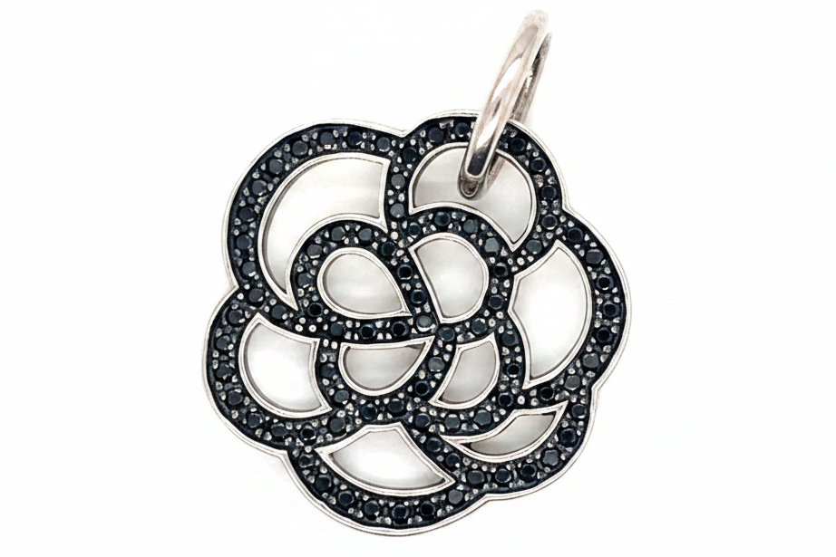 Thomas Sabo Silver and Black Cubic Zirconia Flower Pendant