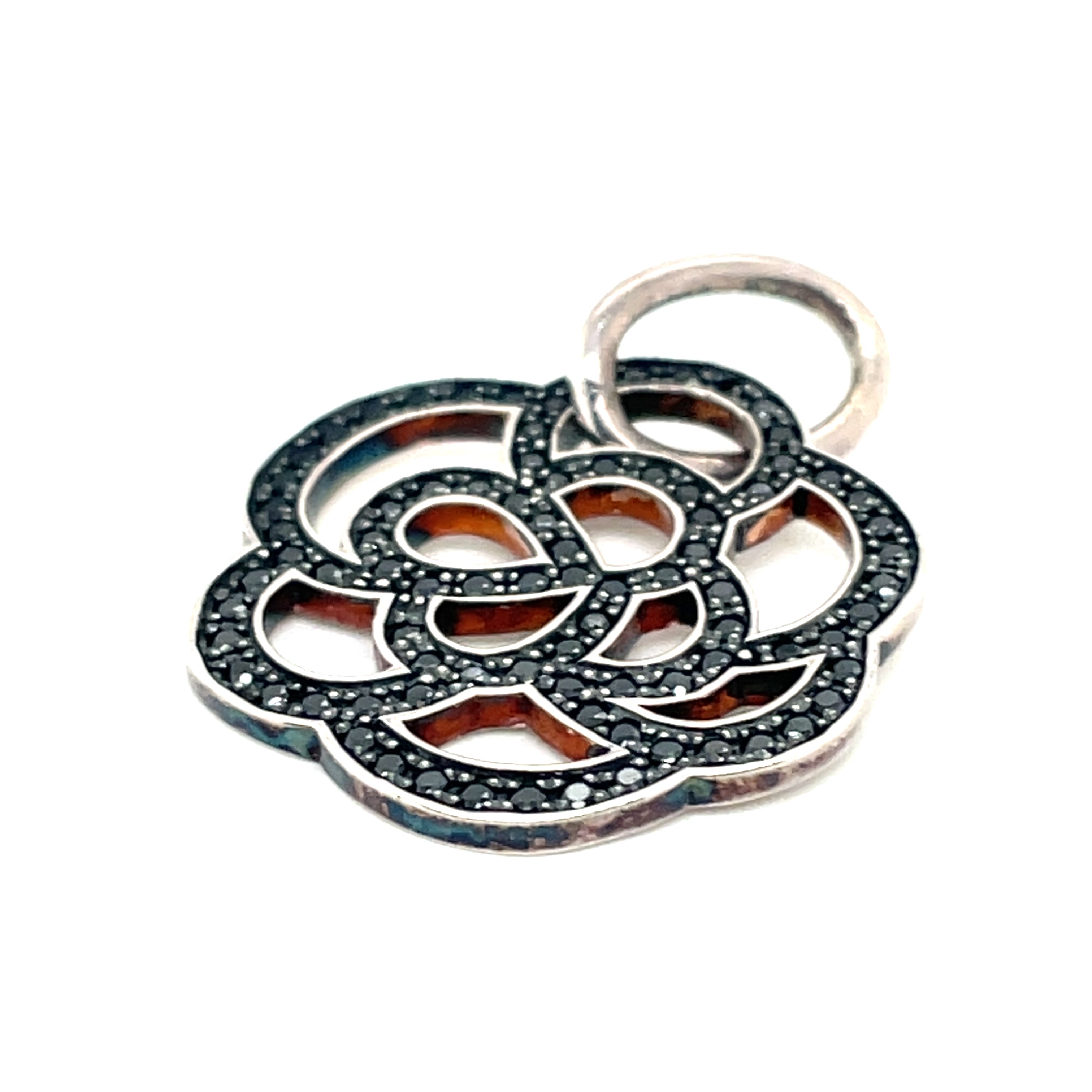 Thomas Sabo Silver and Black Cubic Zirconia Flower Pendant