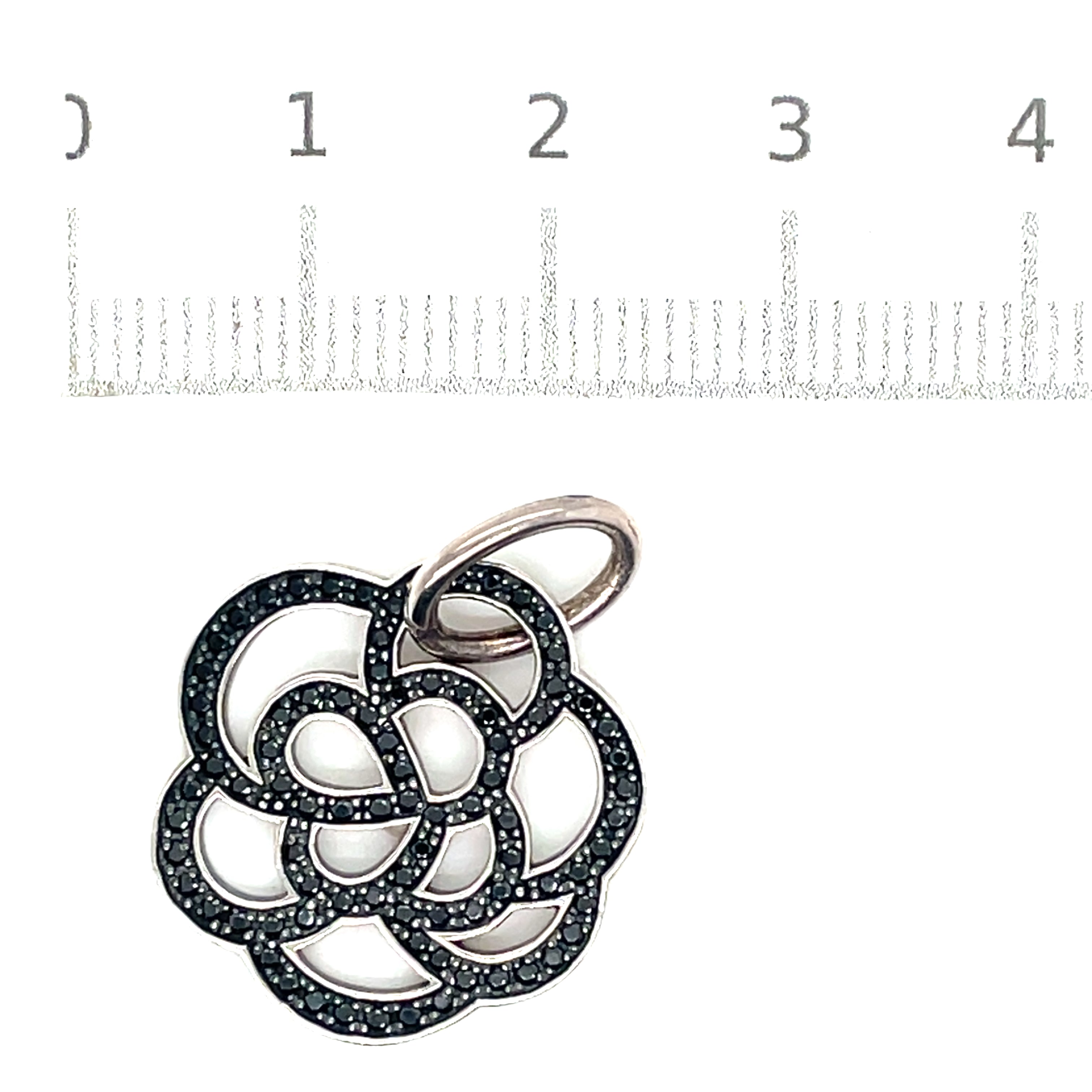 Thomas Sabo Silver and Black Cubic Zirconia Flower Pendant