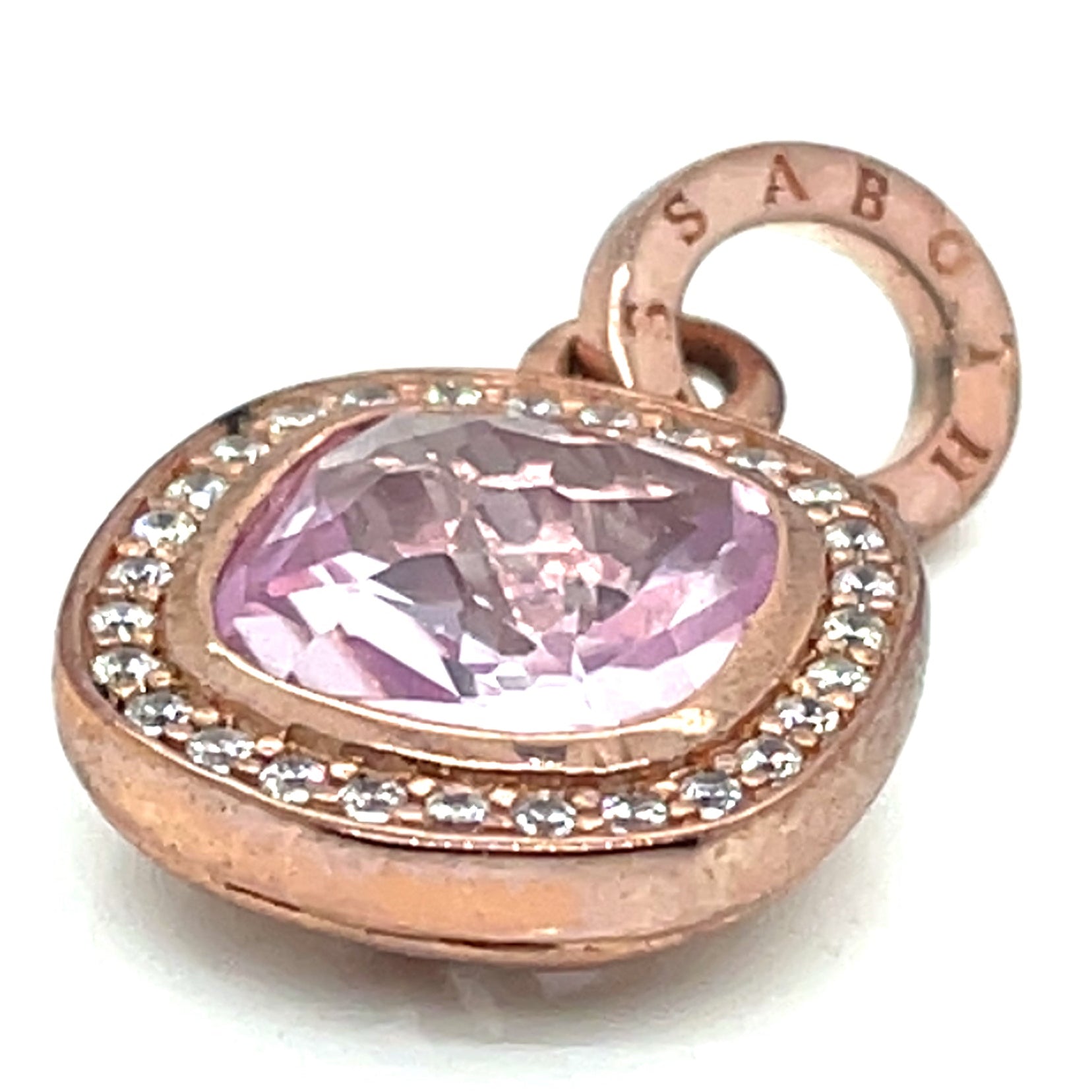 Thomas Sabo Rose Gold Plated, Cubic Zirconia and Pink Stone Pendant