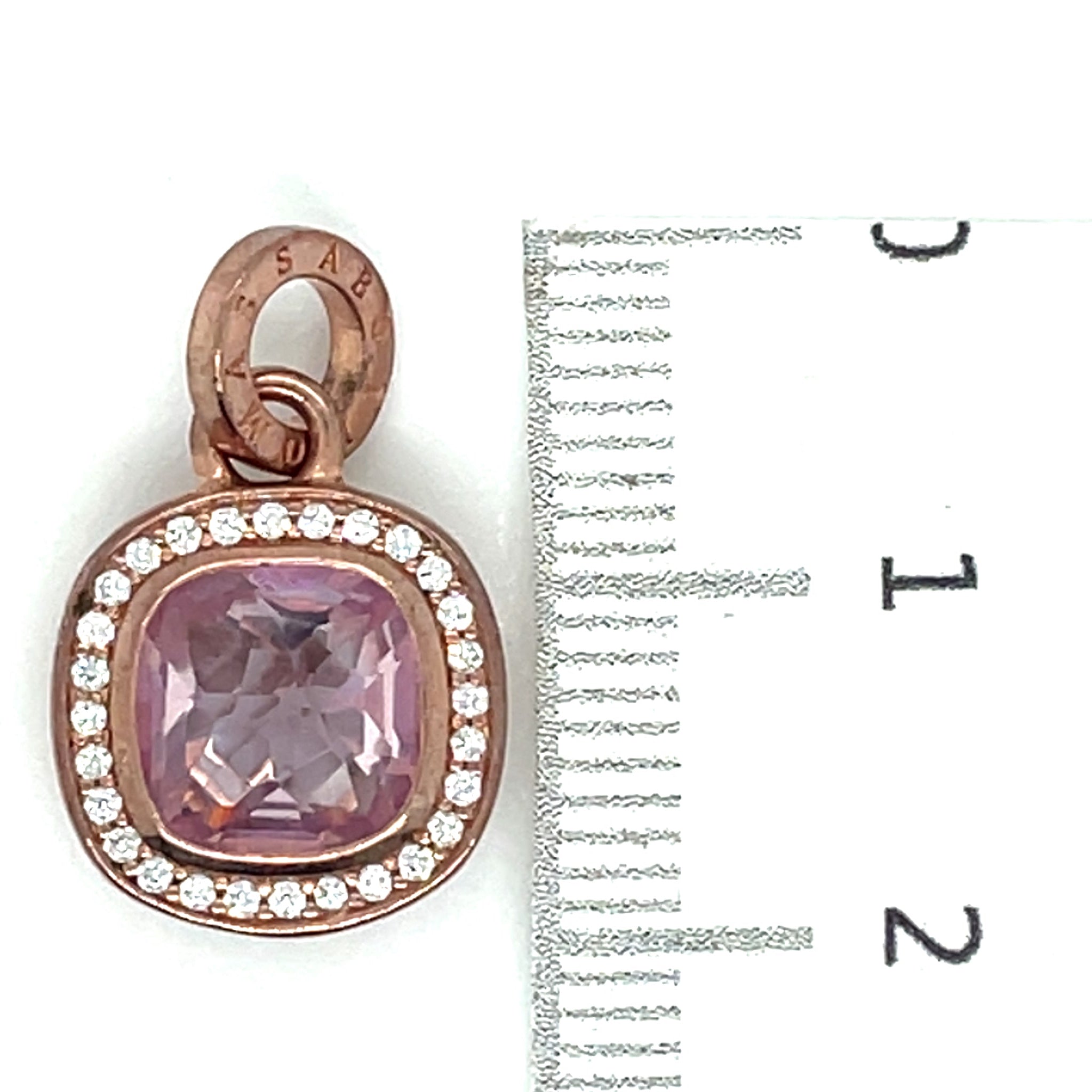 Thomas Sabo Rose Gold Plated, Cubic Zirconia and Pink Stone Pendant