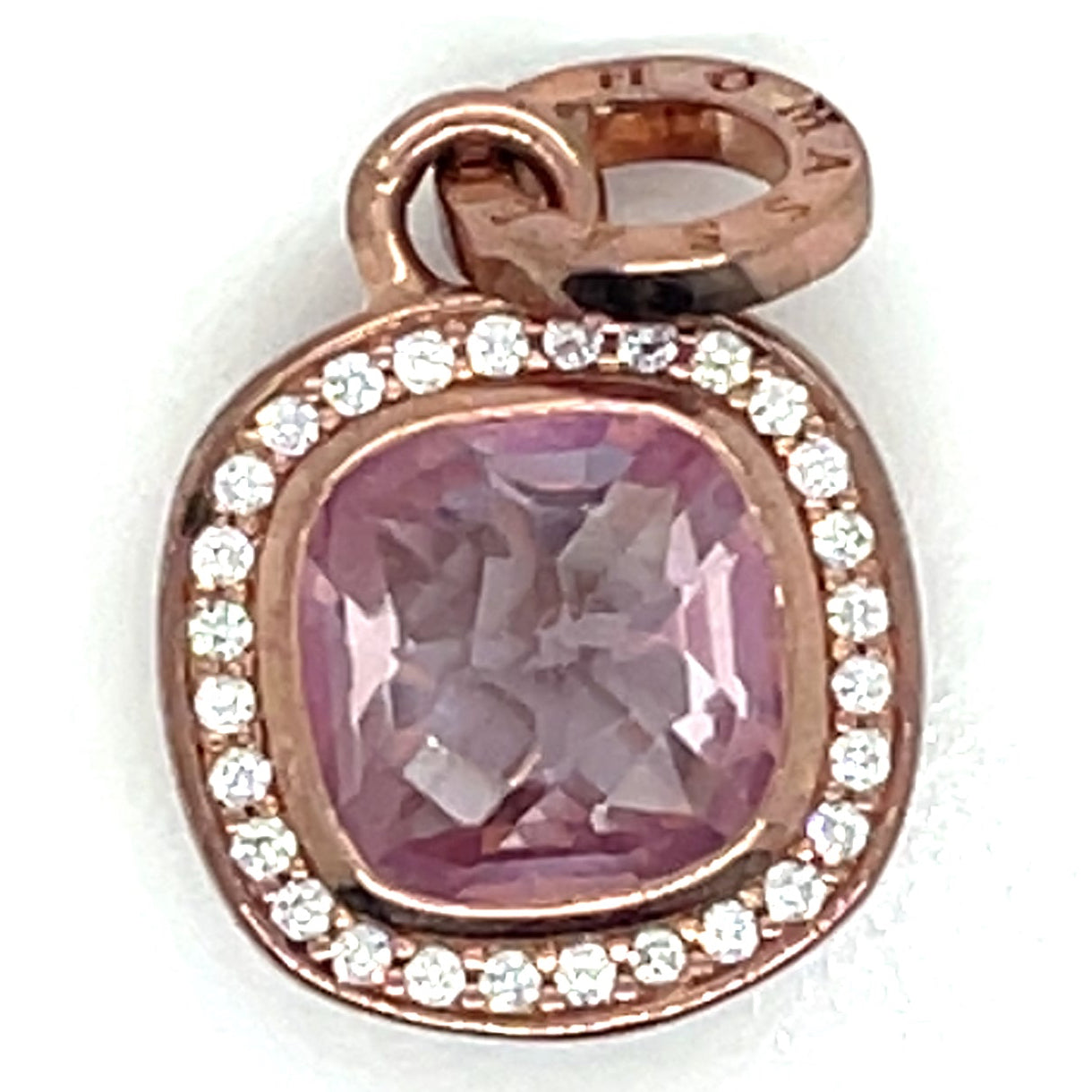Thomas Sabo Rose Gold Plated, Cubic Zirconia and Pink Stone Pendant
