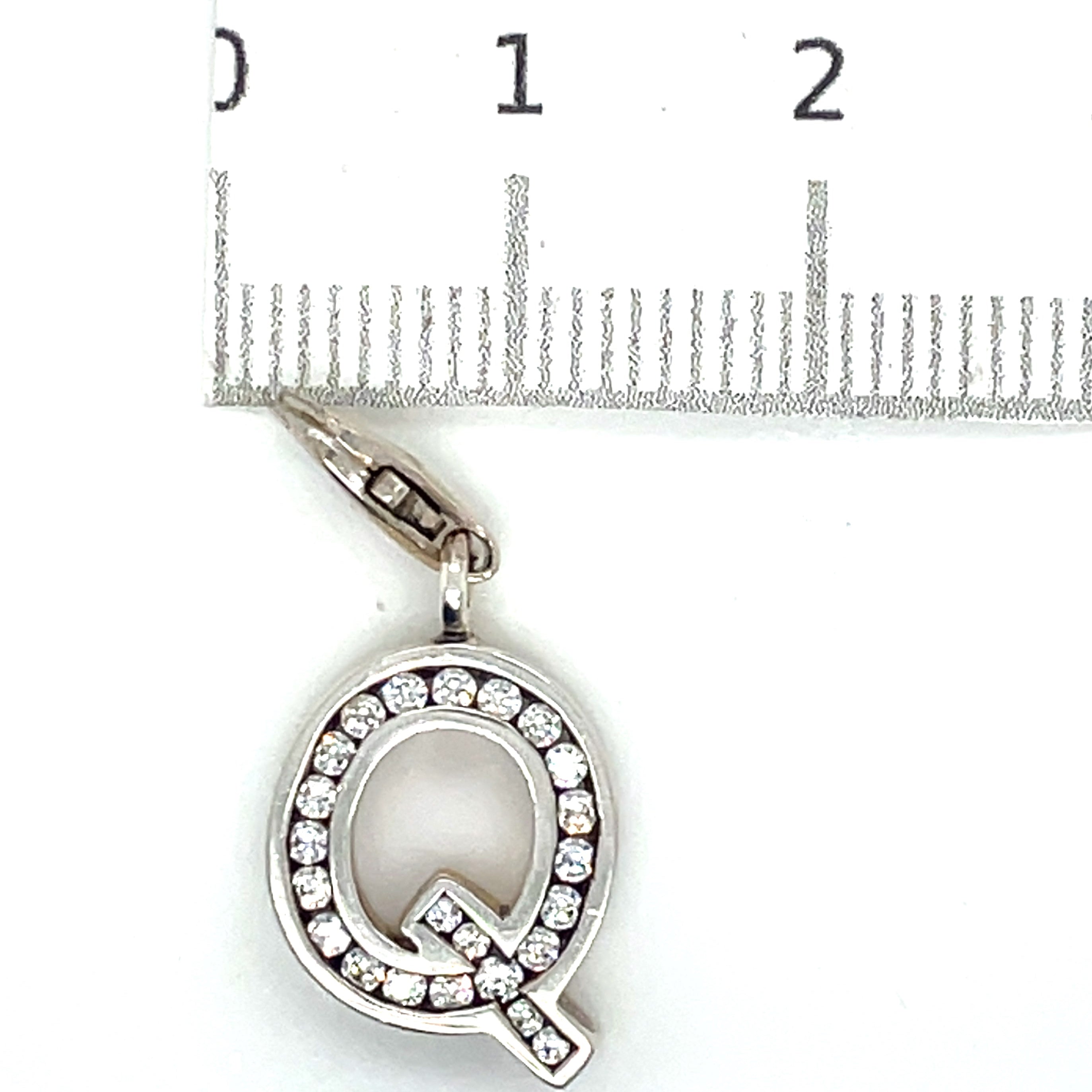 Thomas Sabo Silver Letter ‘Q’ Cubic Zirconia Charm