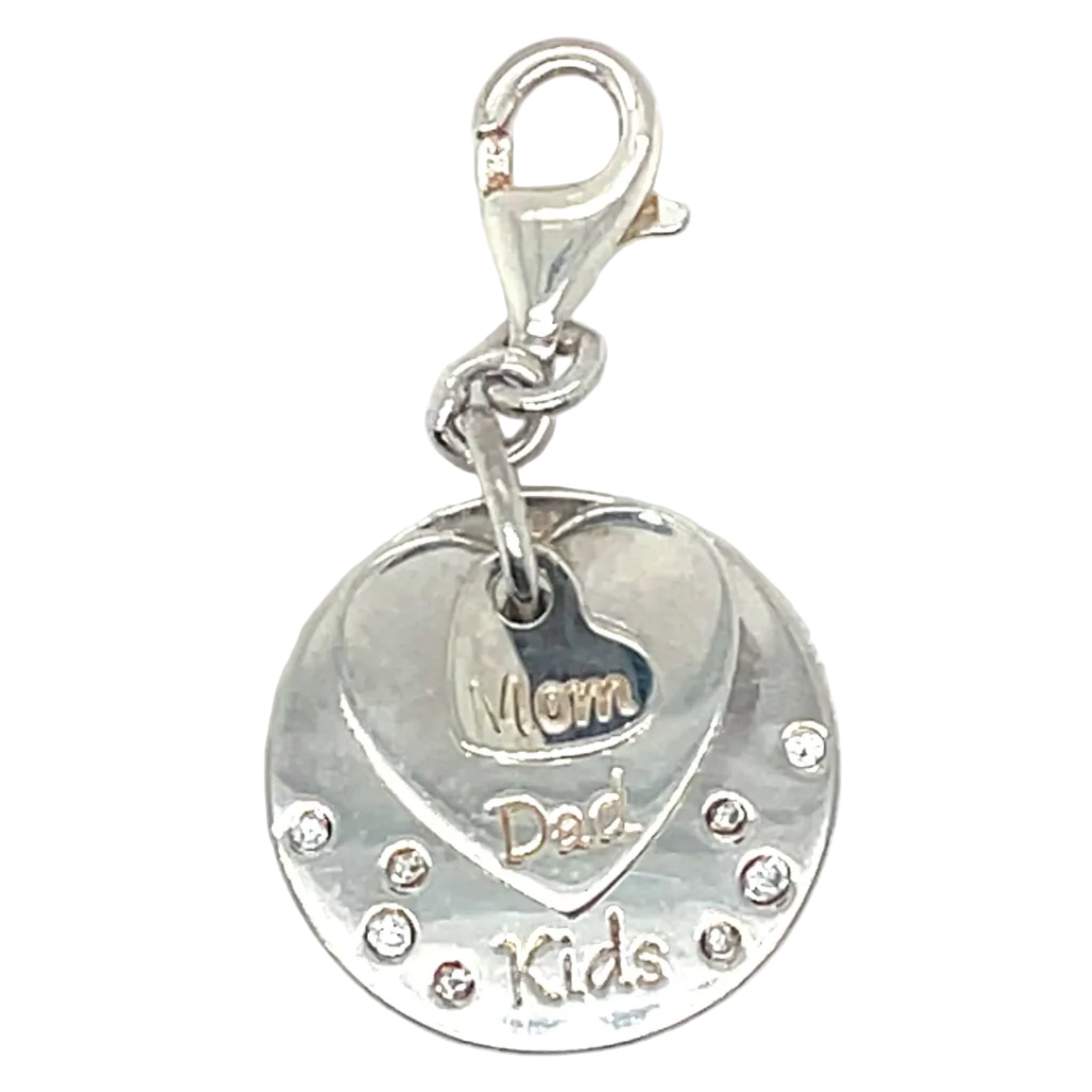Thomas Sabo “Mom-Dad-Kids” Family Layered Silver and Cubic Zirconia Charm