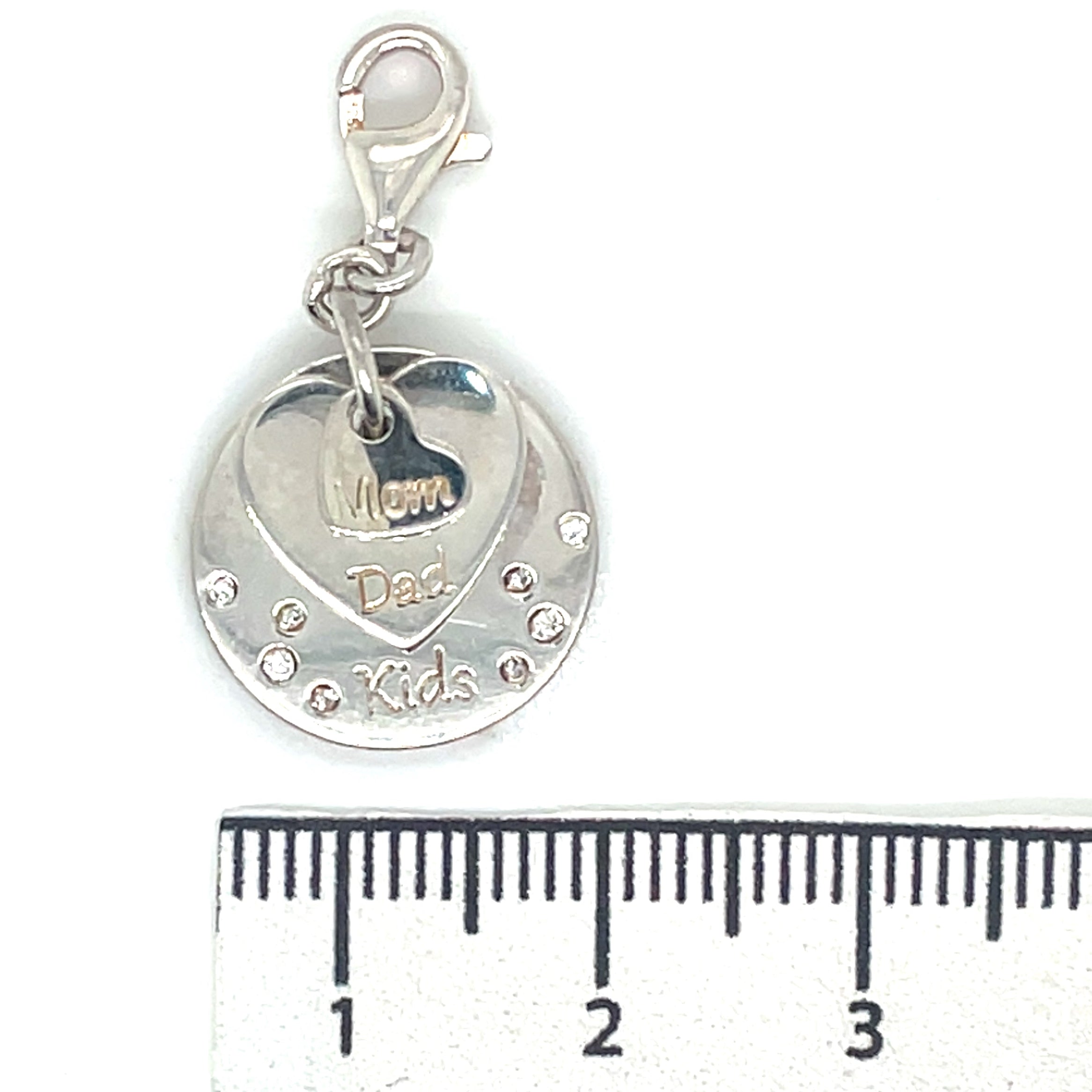 Thomas Sabo “Mom-Dad-Kids” Family Layered Silver and Cubic Zirconia Charm