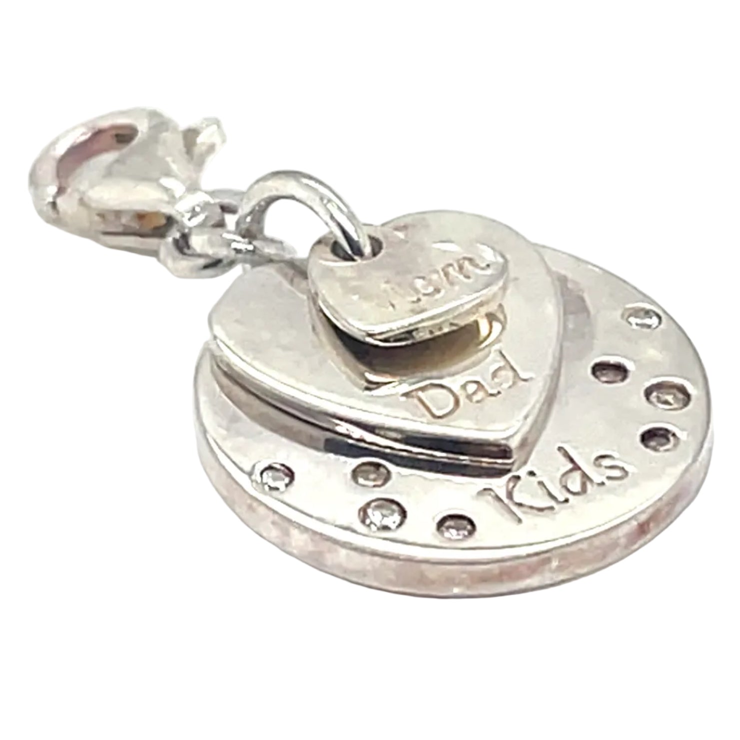 Thomas Sabo “Mom-Dad-Kids” Family Layered Silver and Cubic Zirconia Charm