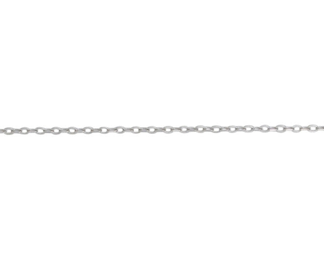 18ct White Hammered Filed Trace 18"/45cm Rhodium Plate