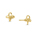 9ct Yellow Gold Simple Flower Stud Earrings
